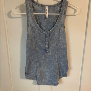 RVCA Light Blue Buttoned Tank Top